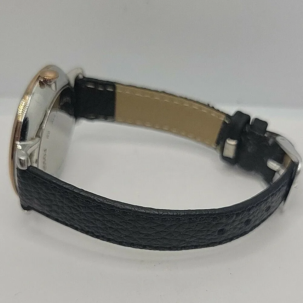 Fossil Jacqueline ES3842 Women's Black Leather Analog Dial Quartz Watch AM904